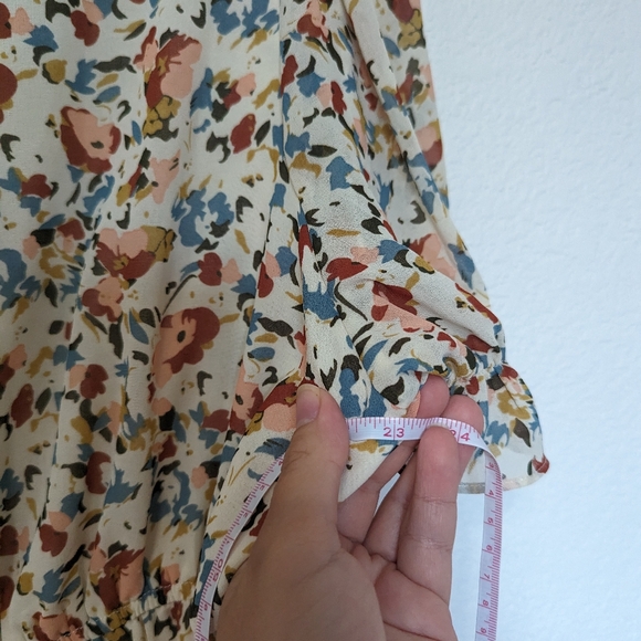 NWT Hayden The Becca Off White Floral Smocked Neck Midi Dress Modest 1XL Cream - Picture 10 of 10